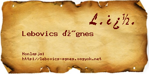 Lebovics Ágnes névjegykártya