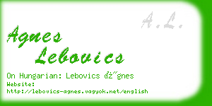agnes lebovics business card